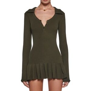 Dolls Kill Olive Long Sleeve mini Dress XS NWT